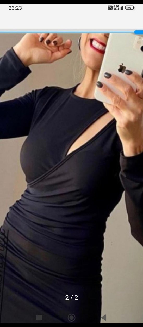 Siyah Mini elbise - Görsel 2