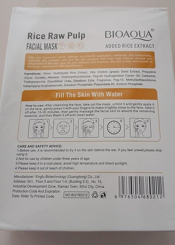 BIOAQUA Pirinç Özlü Yüz Maskesi 10'lu - Görsel 2