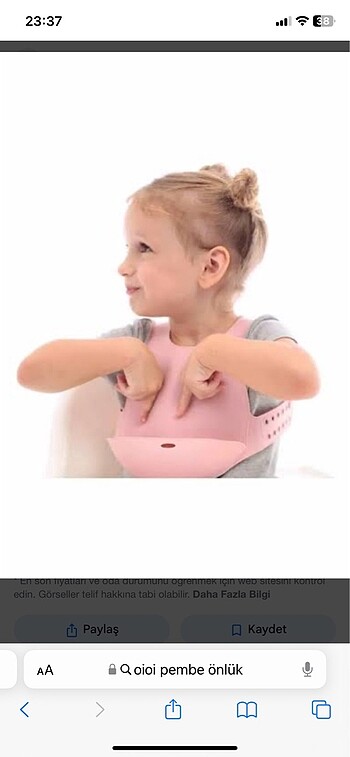 Oioi pink pembe önlük