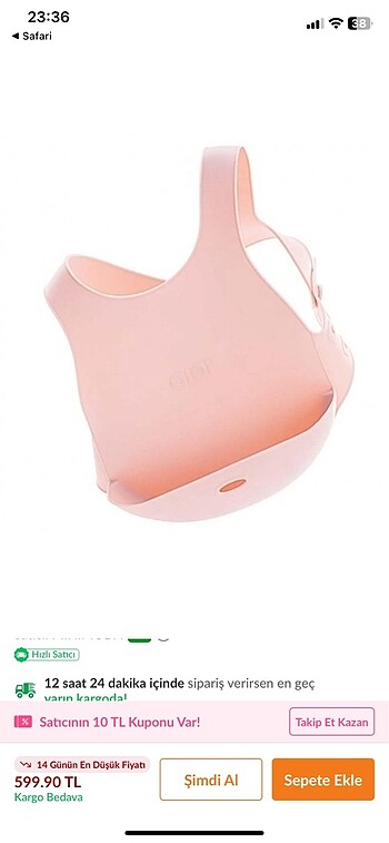 Beden Oioi pink pembe önlük
