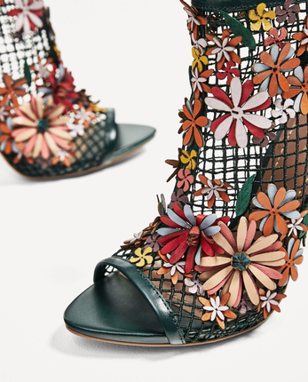 39 Beden Zara çiçekli ayakkabı 