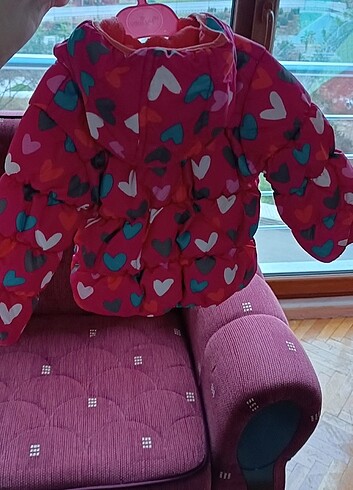12-18 Ay Beden LC Waikiki Marka, 12-18 Aylık, Pembe Renkli, Kalp Desenli Kız Be