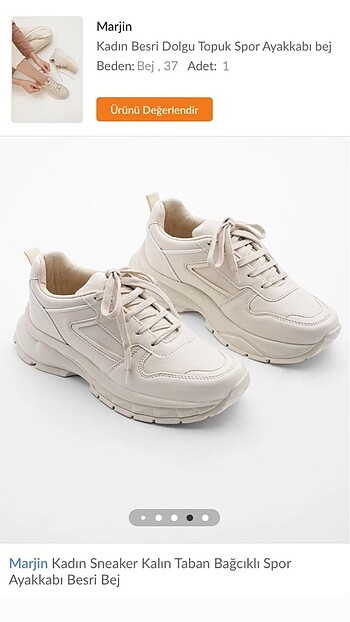 Marjin bej kadın sneaker kalın taban