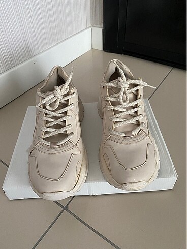 Diğer Marjin bej kadın sneaker kalın taban