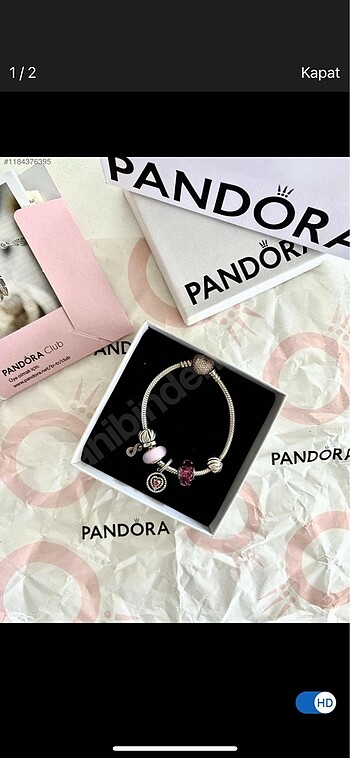 Pandora set 14K gold kalp