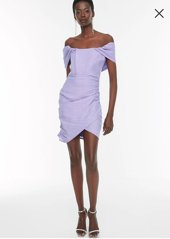 Balenli Lila Elbise - Görsel 3