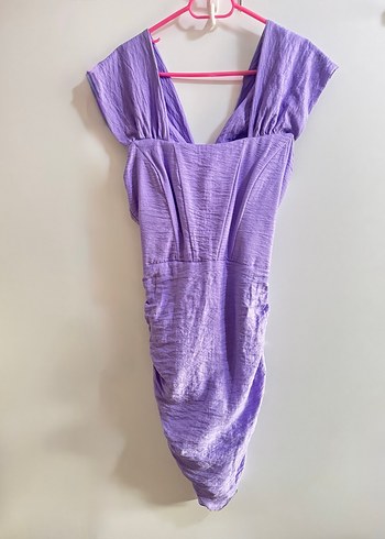 Balenli Lila Elbise - Görsel 6