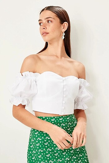 Trendyol crop beyaz