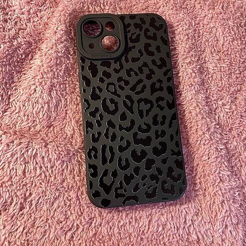 Siyah Leoparlı iphone 13/14 uyumlu telefon kılıf