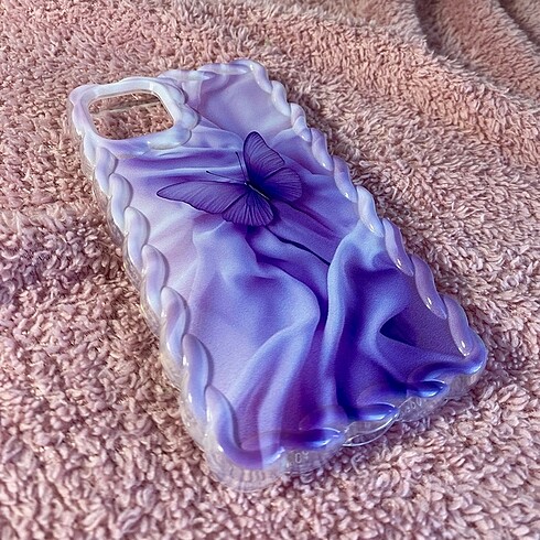 Mor kelebekli iphone 11 uyumlu telefon kılıfı