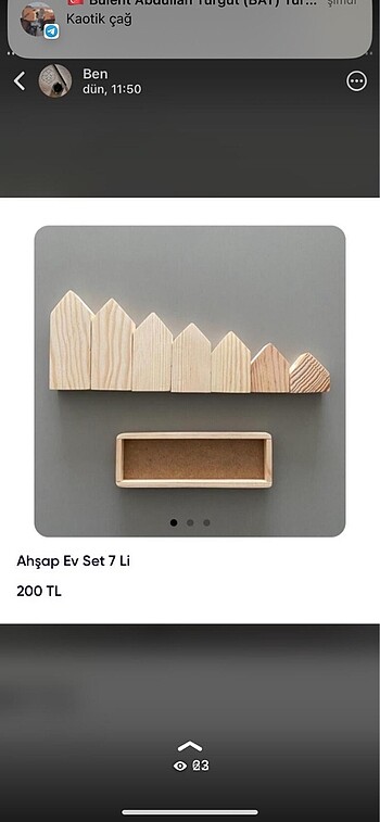 Ahşap el yapımı ev seti