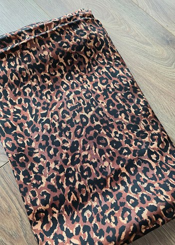 Zara Leopar Desenli Saten Kumas 3 Metre