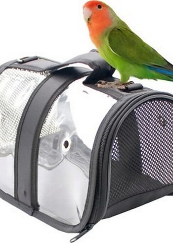 Siyah Şeffaf Kuş Taşıma Çantası - Görsel 4