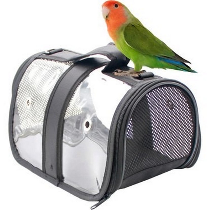 Siyah Şeffaf Kuş Taşıma Çantası - Görsel 4