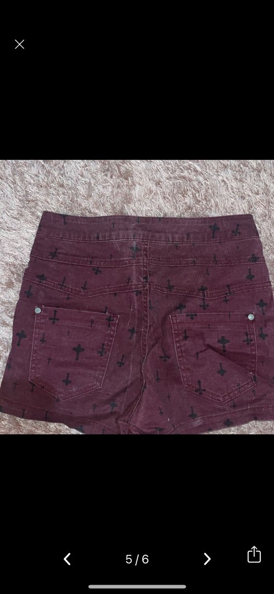 Bordo gotik Haçlı şort - Görsel 5