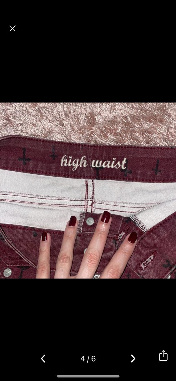 Bordo gotik Haçlı şort - Görsel 4