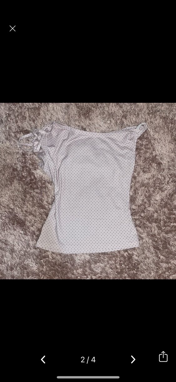 Düşük omuz Puantiyeli bluz - Görsel 2