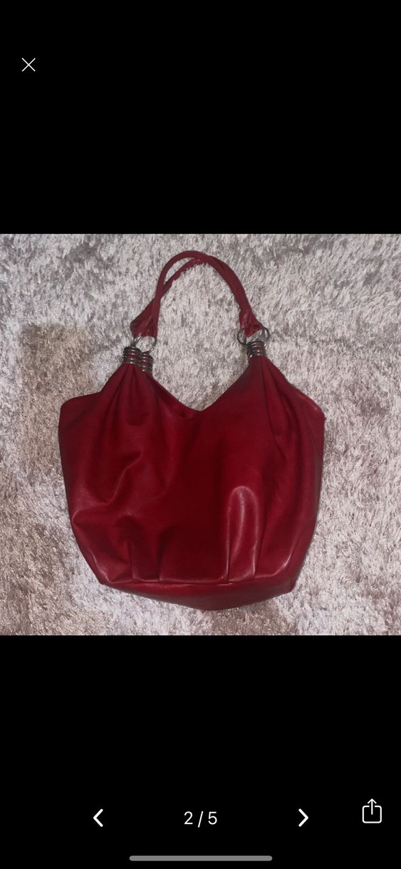 Kırmızı Deri Kadın Çanta - Görsel 3