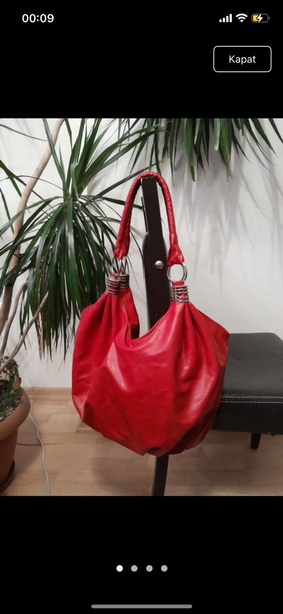 Kırmızı Deri Kadın Çanta - Görsel 2