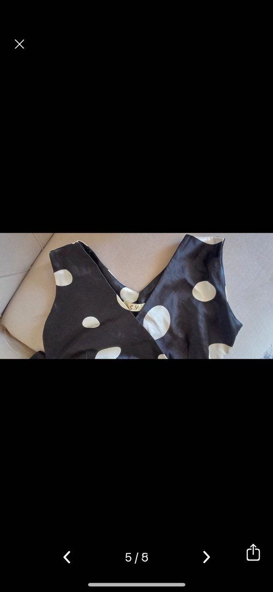 Puantiye Desenli Siyah Uzun elbise - Görsel 4