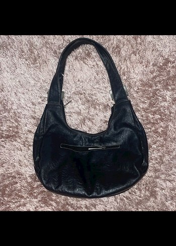 Siyah Vintage Deri Kadın Çanta - Görsel 4