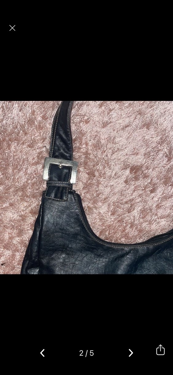 Siyah Vintage Deri Kadın Çanta - Görsel 2