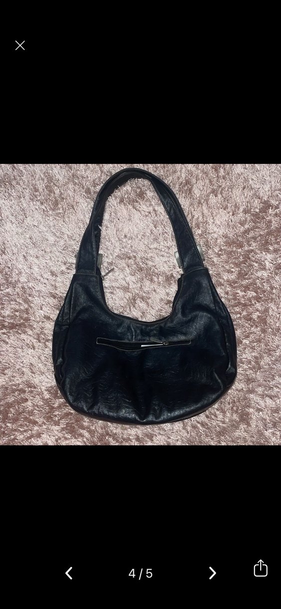 Siyah Vintage Deri Kadın Çanta - Görsel 4