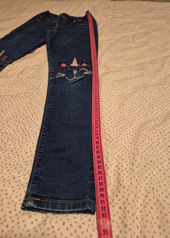 Kız Çocuk Yüksek Bel Kot Pantolon - Görsel 2