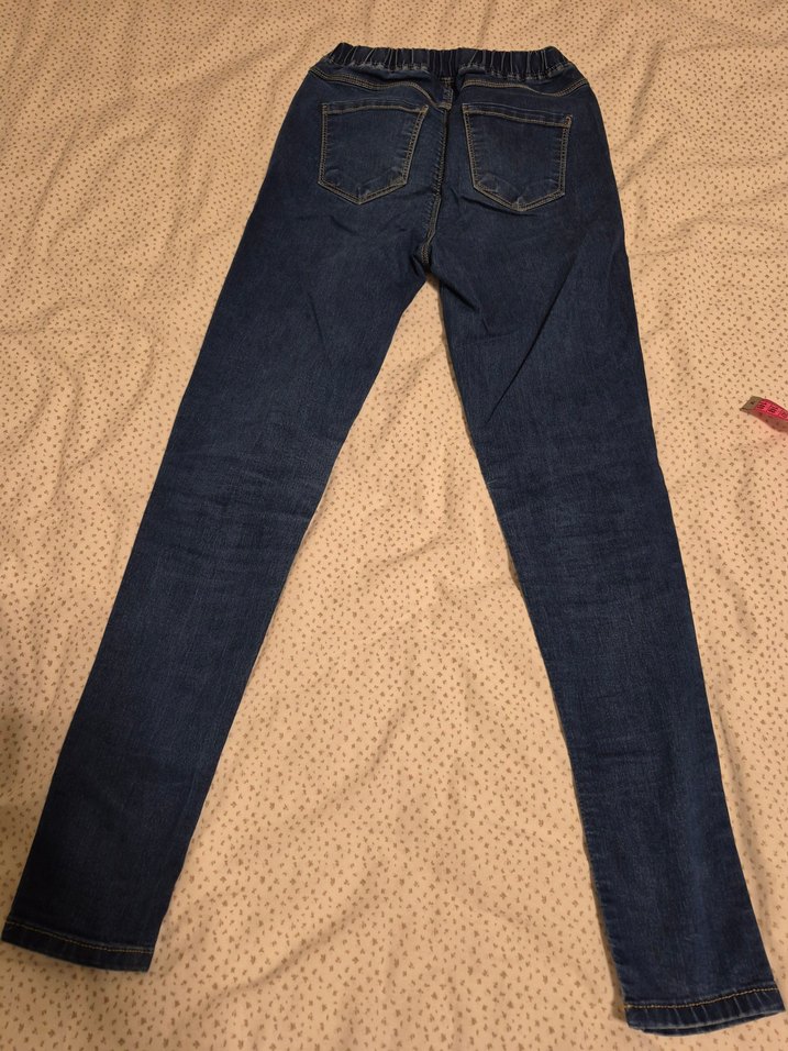 Kız Çocuk Yüksek Bel Kot Pantolon - Görsel 4