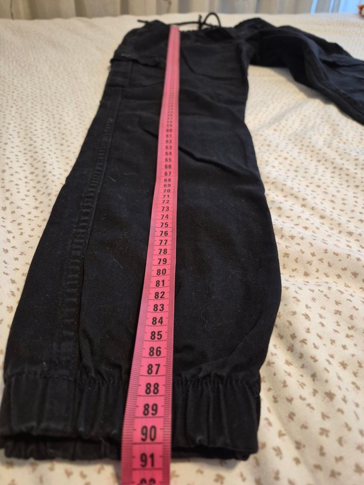 Siyah Kemerli Rahat Kesim Kadın Kot Pantolon - Görsel 4