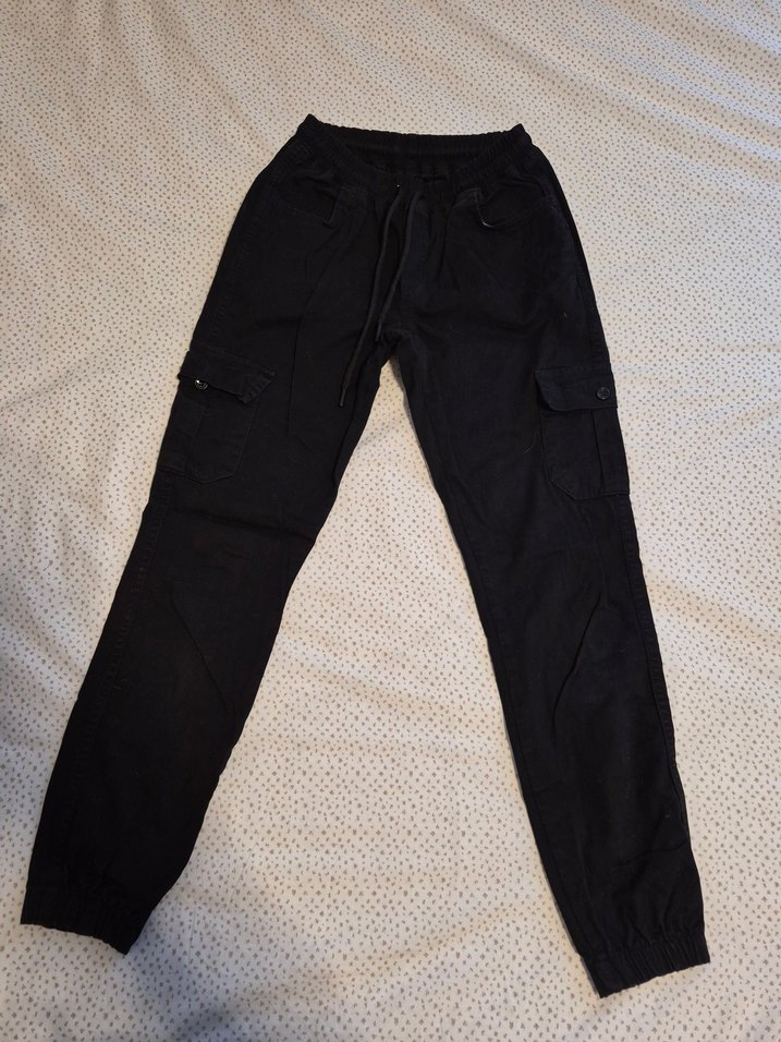 Siyah Kemerli Rahat Kesim Kadın Kot Pantolon - Görsel 3