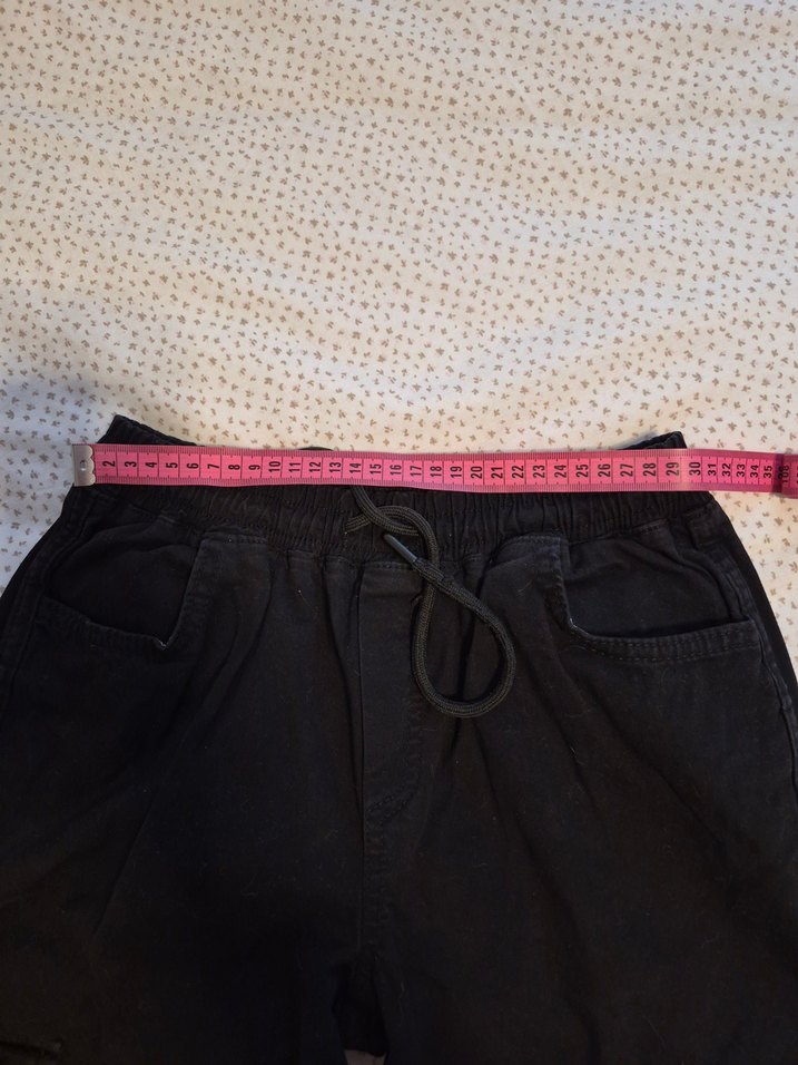 Siyah Kemerli Rahat Kesim Kadın Kot Pantolon - Görsel 5