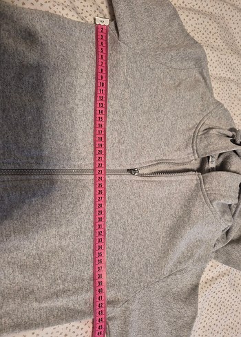 Gri Kapüşonlu Fermuarlı Kadın Sweatshirt - Görsel 6