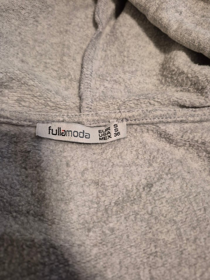 Gri Kapüşonlu Fermuarlı Kadın Sweatshirt - Görsel 3