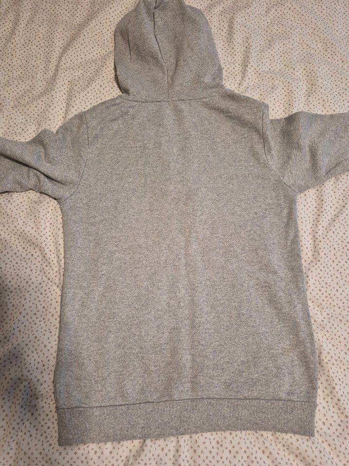 Gri Kapüşonlu Fermuarlı Kadın Sweatshirt - Görsel 2