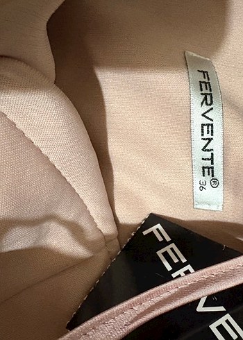 Pudra Pembe Drapeli Midi Abiye Elbise - Görsel 3