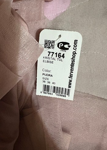 Pudra Pembe Drapeli Midi Abiye Elbise - Görsel 4