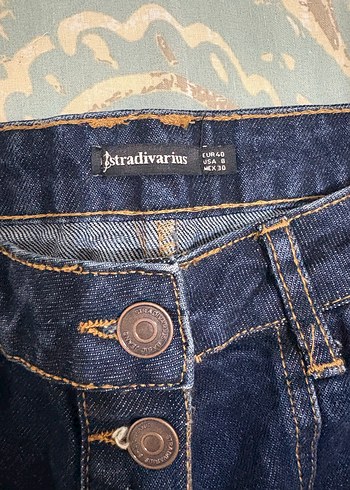 Düğmeli Lacivert Etek - Görsel 3