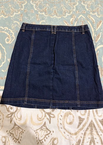 Düğmeli Lacivert Etek - Görsel 2