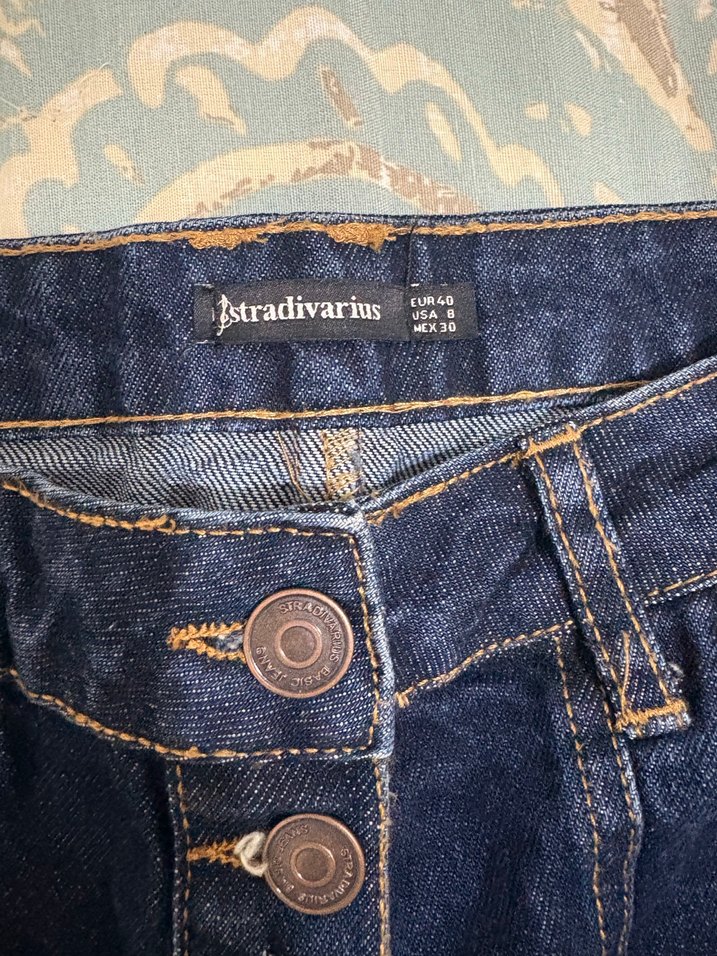 Düğmeli Lacivert Etek - Görsel 3