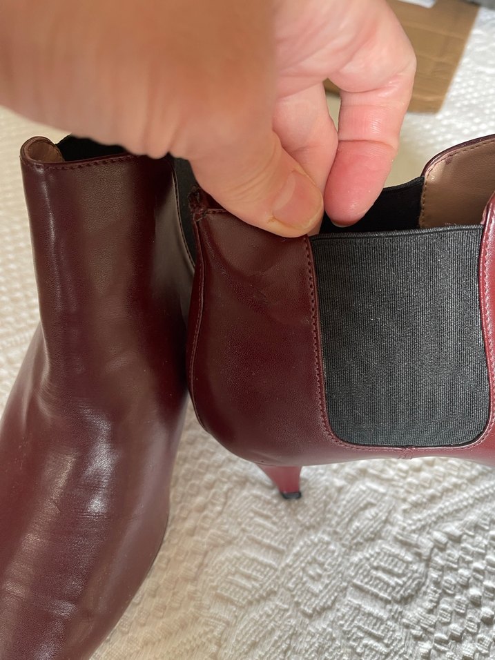 Bordo Deri Stiletto Topuklu Kadın Bot - Görsel 5