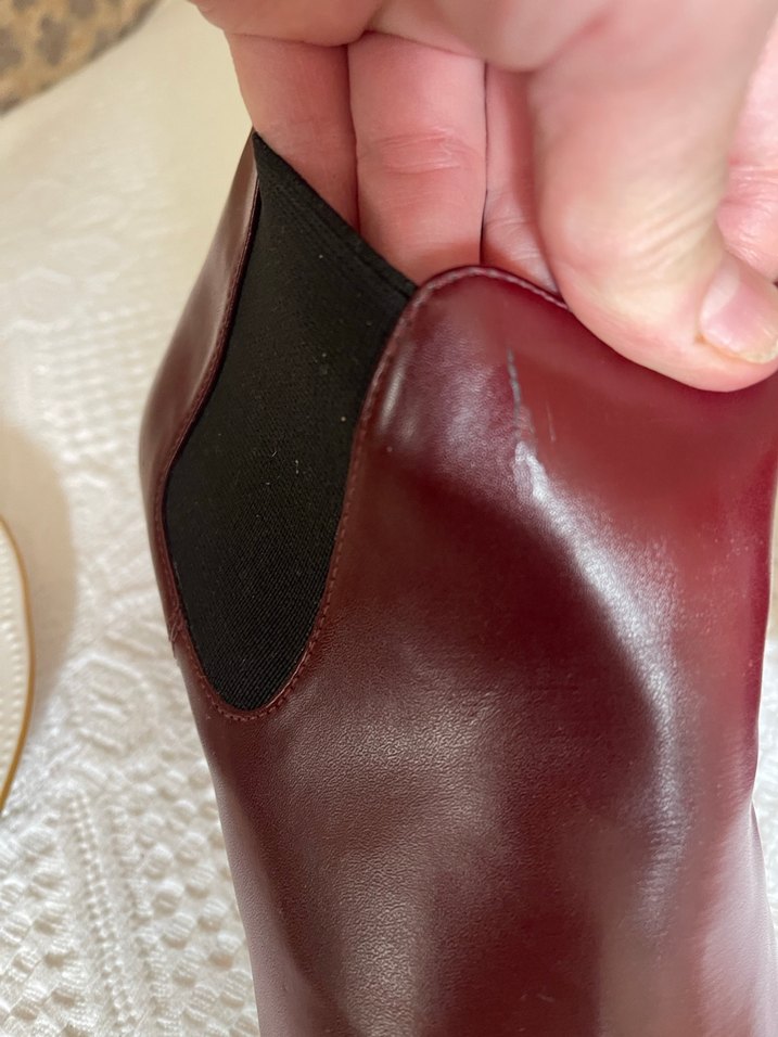 Bordo Deri Stiletto Topuklu Kadın Bot - Görsel 3