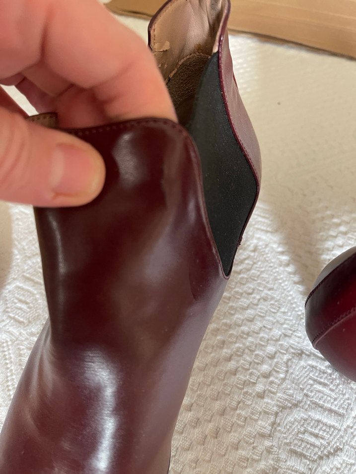 Bordo Deri Stiletto Topuklu Kadın Bot - Görsel 4