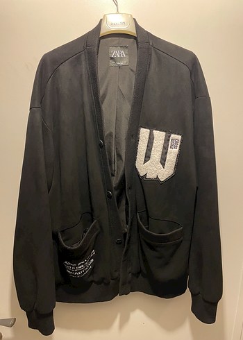 Zara Siyah Oversize V Yaka Hirka