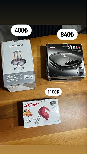 Arzum mikser sinbo tost cezve seti