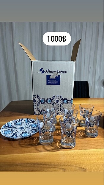 16 lı çini işlemesi tabak bardak seti