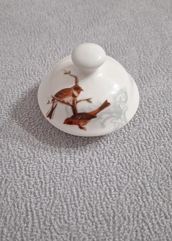 Beyaz Kuş Desenli Çaydanlık Kapağı
