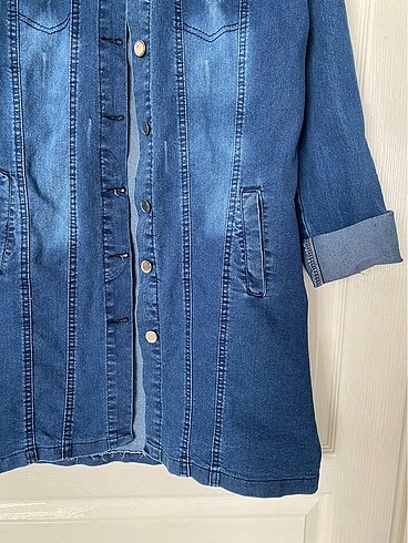 xxl Beden Uzun Denim Kot Ceket