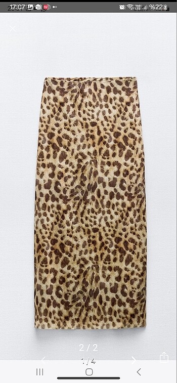 Zara Zara Model Leopar Desenli Tül Etek