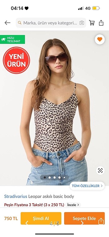 Stradivarius Leopar bodysuit